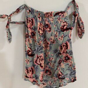 Floral Tie American Eagle Tank
